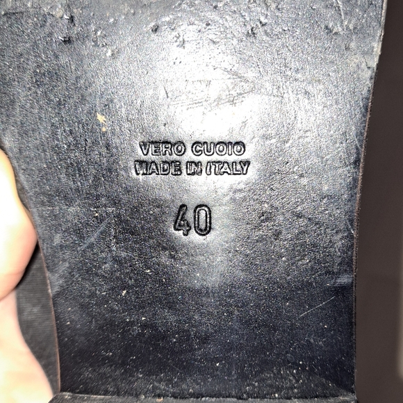 Strategia Italian womens black leather slip on shoes, size 40EU - Picture 7 of 8